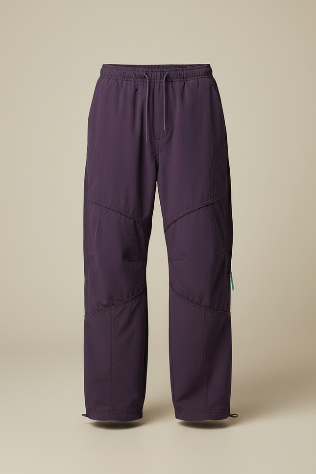 Pantalon Parachute Violet Homme Ample Décontracté Cordon - Polyester - vue 3