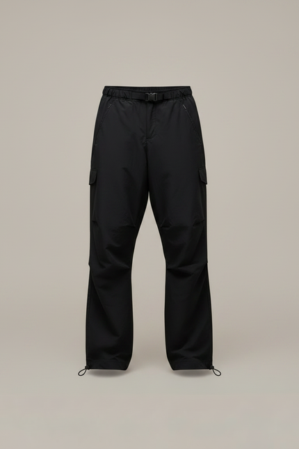 Pantalon Parachute Fluide Ample Uni Homme Décontracté - Noir Polyester - vue 3