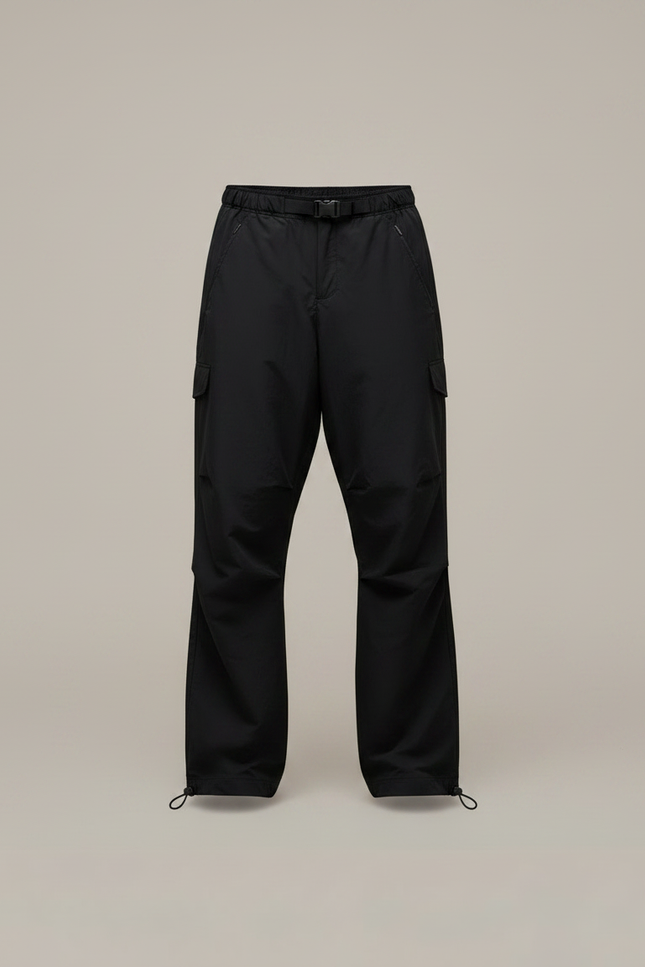 Pantalon Parachute Fluide Ample Uni Homme Décontracté - Noir Polyester - vue 3