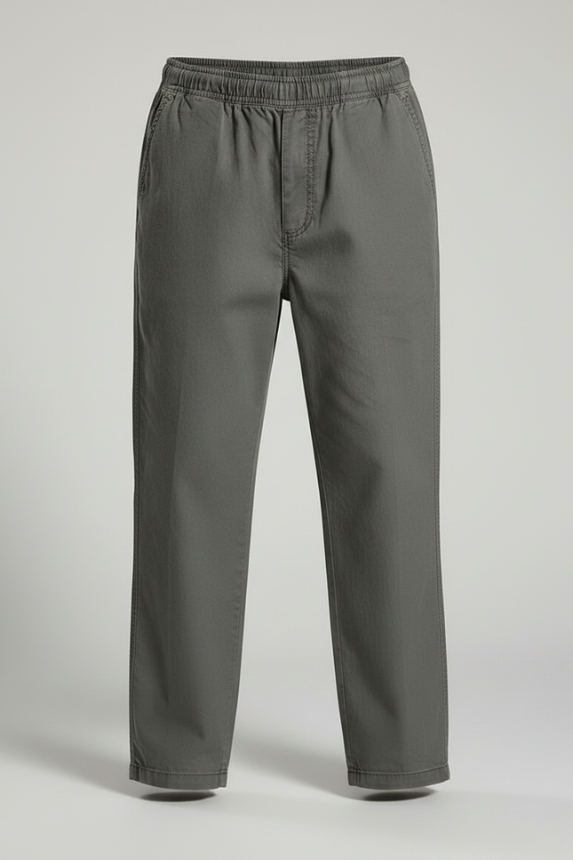 Pantalon Parachute Gris Coton Ample Garçon Décontracté - vue 3