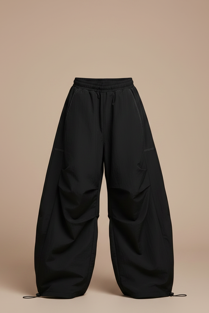 Pantalon Parachute Noir Ample Garçon Décontracté - Polyester - vue 3