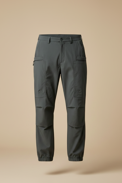 Pantalon Parachute Kaki Cargo Homme Décontracté Ajustable - Polyester - vue 3