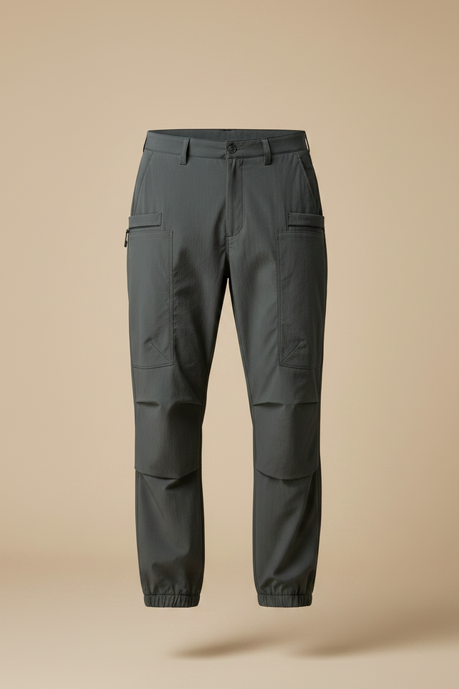 Pantalon Parachute Kaki Cargo Homme Décontracté Ajustable - Polyester - vue 3