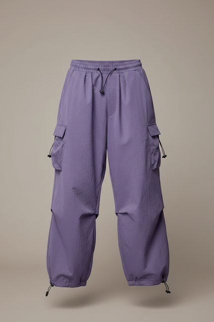 Pantalon Parachute Violet Cargo Ample Léger Unisexe - Polyester - vue 3