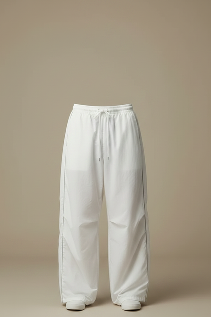 Pantalon Parachute Blanc Ample Fluide Homme Décontracté - Polyester - vue 3