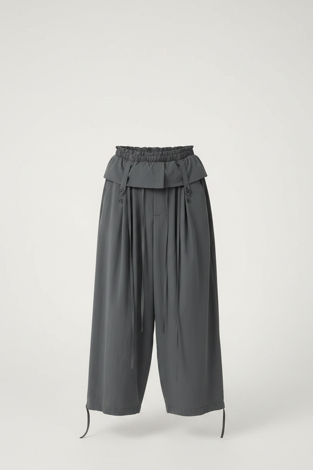 Pantalon Parachute Gris Ample Coton Enfant - Polyester - vue 3
