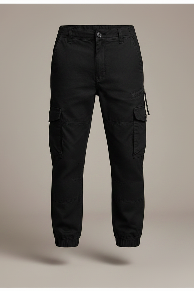 Pantalon Parachute Noir Cargo Coton Enfant - vue 3