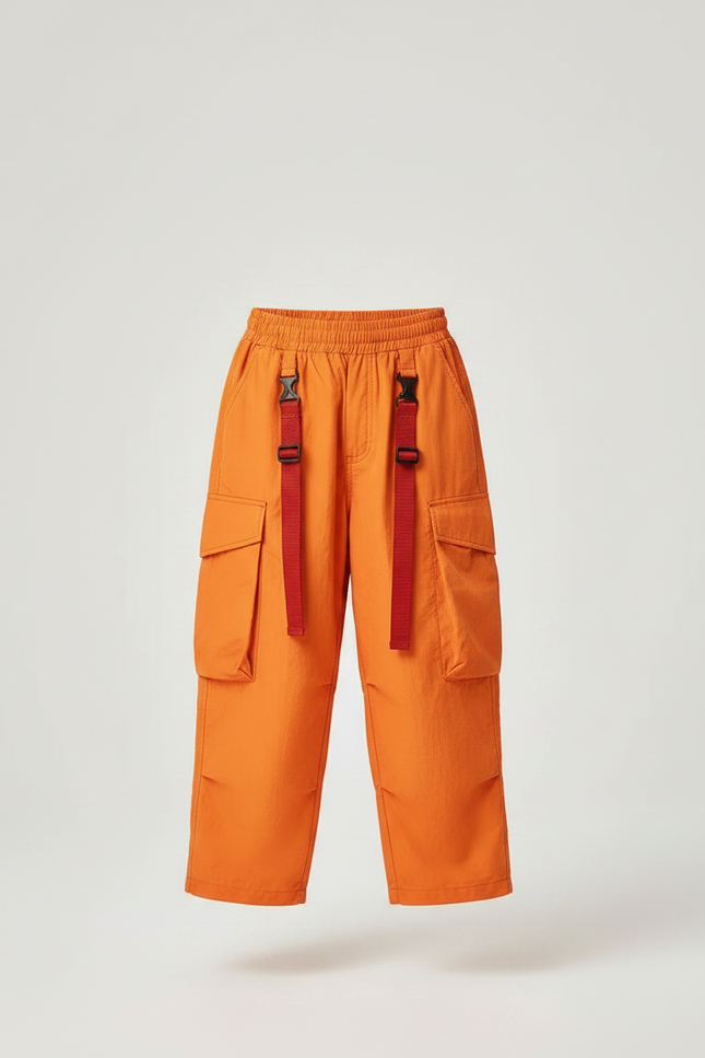 Pantalon Parachute Orange - Polyester - vue 3