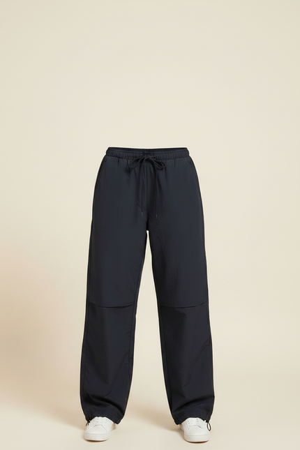 Pantalon Parachute Noir Fluide Ample Sport Femme - Polyester - vue 3