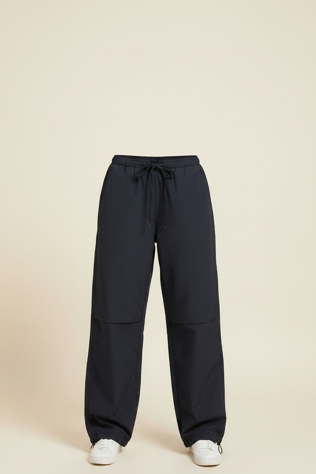 Pantalon Parachute Noir Fluide Ample Sport Femme - Polyester - vue 3