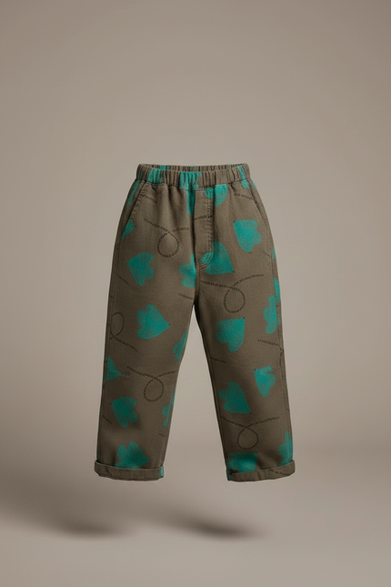 Pantalon Parachute Kaki Imprimé Géométrique Décontracté Enfant - Toile - vue 3