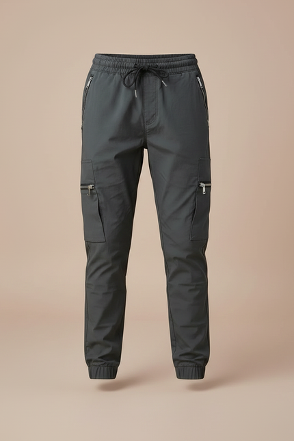Pantalon Parachute Gris Cargo Sport Enfant - Polyester - vue 3