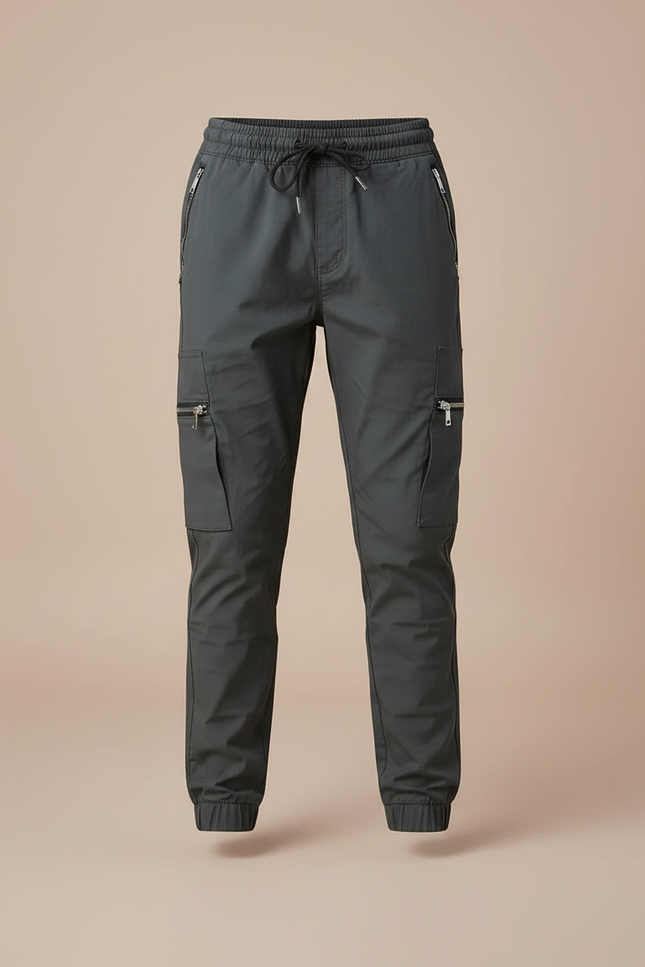 Pantalon Parachute Gris Cargo Sport Enfant - Polyester - vue 3