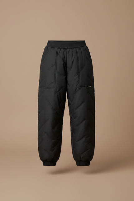 Pantalon Parachute Noir Matelassé Ample Enfant Hiver - Polyester - vue 3