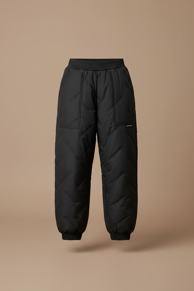 Pantalon Parachute Noir Matelassé Ample Enfant Hiver - Polyester - vue 3