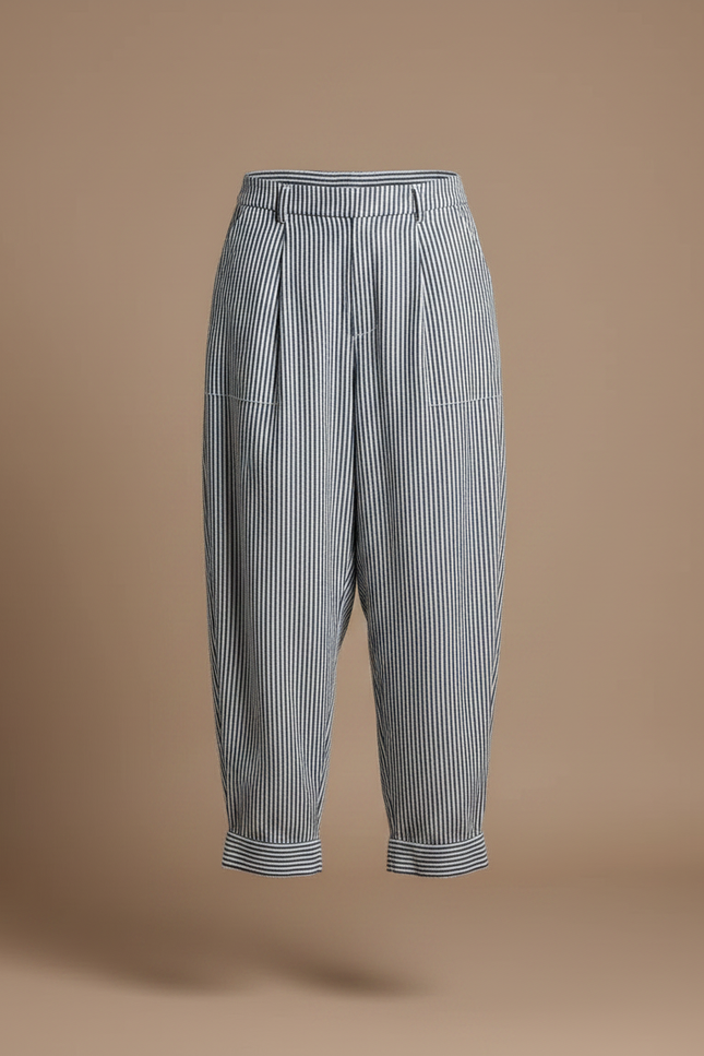 Pantalon Parachute Rayé Ample Léger Coton Femme - Imprimé - vue 3
