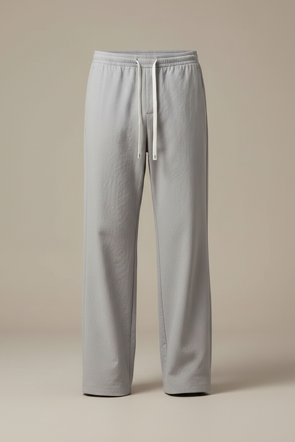 Pantalon Parachute Gris Ample Décontracté Coton Homme - vue 3