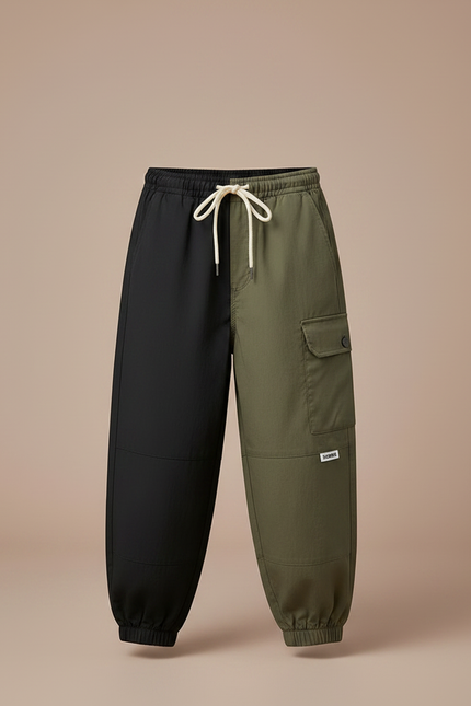 Pantalon Parachute Bicolore Ample Cargo Garçon Moderne - Multicolore Polyester - vue 3