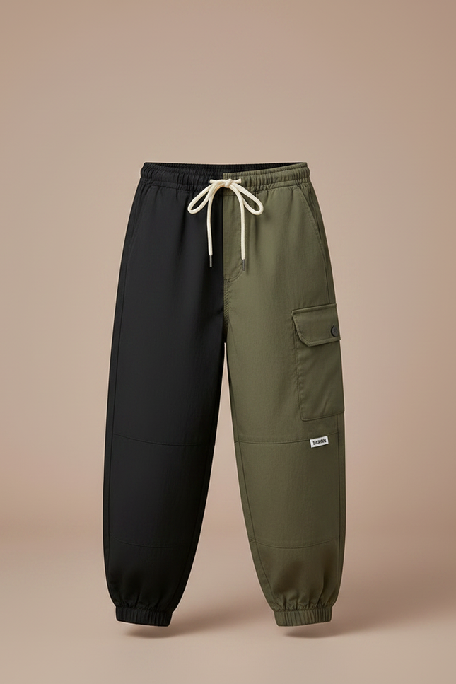 Pantalon Parachute Bicolore Ample Cargo Garçon Moderne - Multicolore Polyester - vue 3