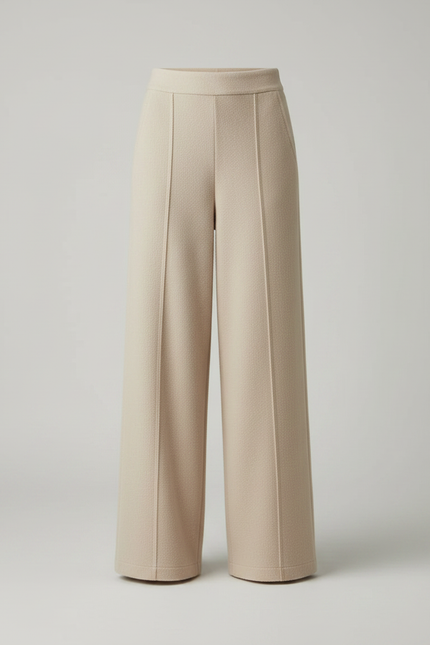 Pantalon Parachute Beige Ample Laine Chaud Élégant - vue 3
