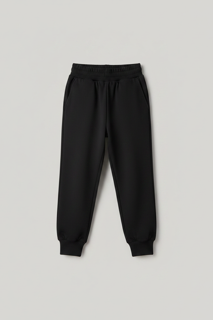 Pantalon Parachute Noir Ample Enfant Décontracté Coton - Molleton - vue 3