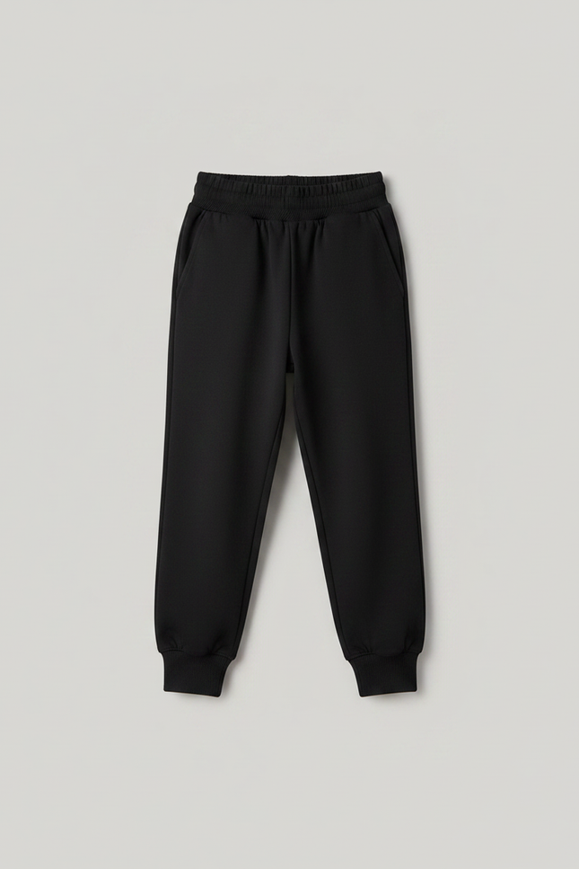 Pantalon Parachute Noir Ample Enfant Décontracté Coton - Molleton - vue 3