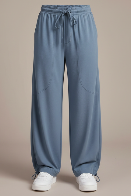Pantalon Parachute Bleu Ciel Fluide Ample Enfant - Polyester - vue 3