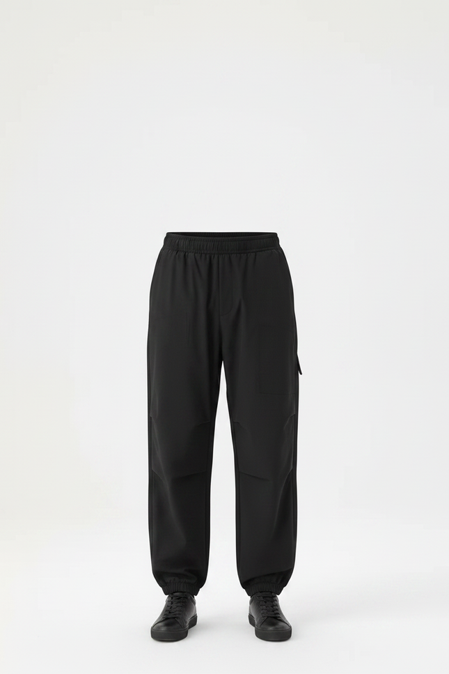 Pantalon Parachute Noir Ample Sportif Homme - Polyester - vue 3