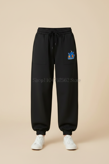 Pantalon Parachute Noir Ample Imprimé Décontracté Enfant - Polyester - vue 3