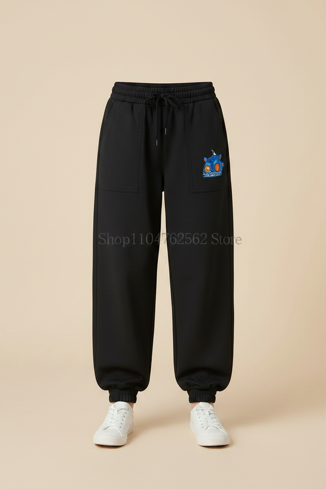 Pantalon Parachute Noir Ample Imprimé Décontracté Enfant - Polyester - vue 3