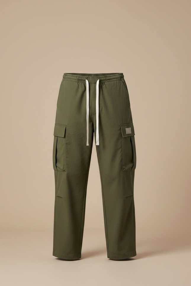 Pantalon Parachute Kaki Homme - Polyester - vue 3