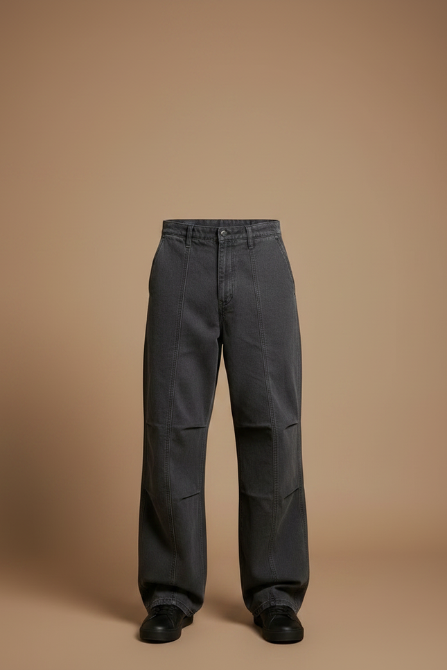 Pantalon Parachute Homme Gris Décontracté Ample - Jean - vue 3