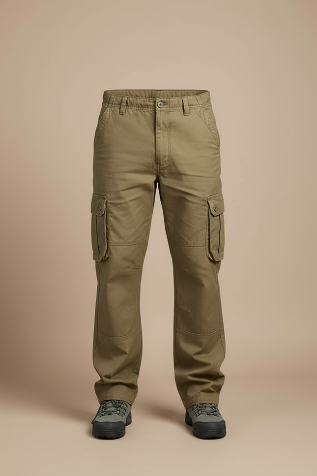 Pantalon Parachute Kaki Coton Ample Cargo Homme - vue 3