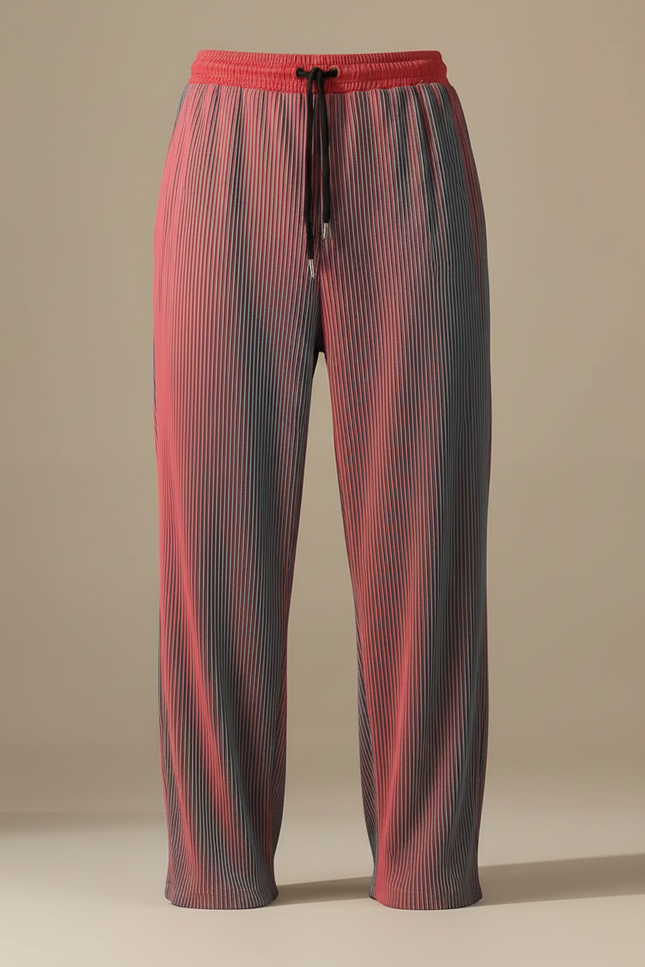 Pantalon Parachute Plissé Dégradé Fluide Streetwear Homme - Multicolore Polyester - vue 3