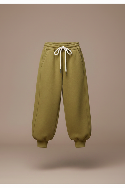 Pantalon Parachute Kaki Ample Molletonné Chaud Fille - vue 3