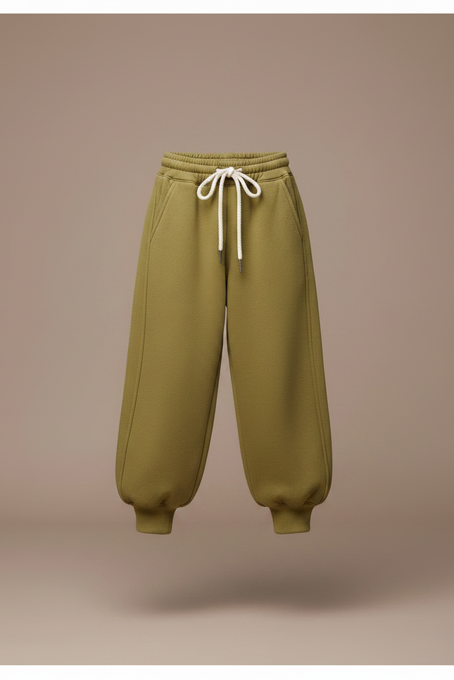 Pantalon Parachute Kaki Ample Molletonné Chaud Fille - vue 3