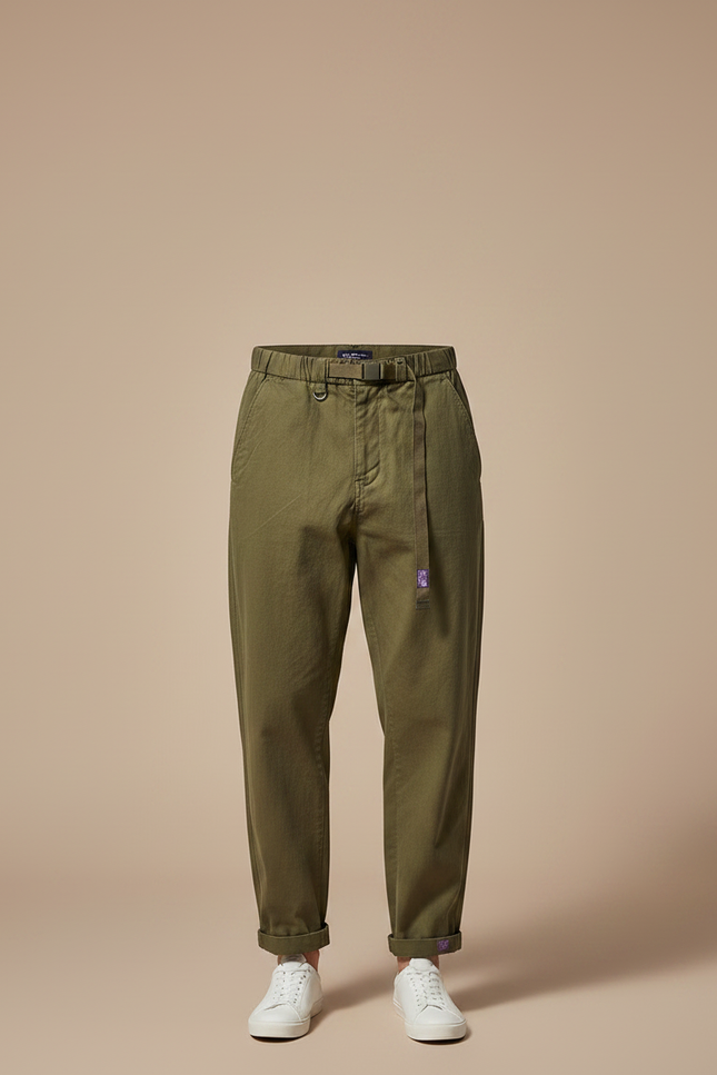 Pantalon Parachute Kaki Coton Décontracté Ample Homme - vue 3