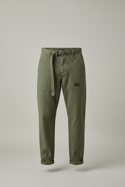 Pantalon Parachute Kaki Coton Ample Décontracté Homme - vue 3