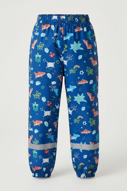 Pantalon Parachute Imprimé Océan Bleu Enfant - Polyester - vue 3