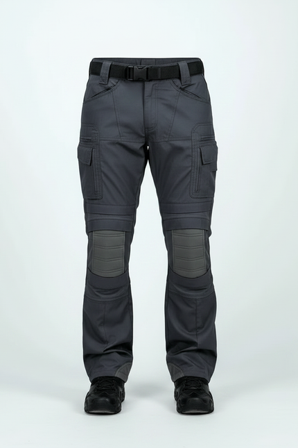 Pantalon Parachute Gris Tactique Cargo Multi-Poches Homme - Polyester - vue 3