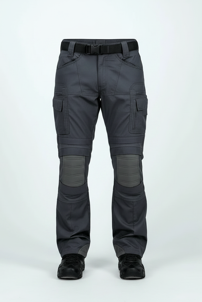 Pantalon Parachute Gris Tactique Cargo Multi-Poches Homme - Polyester - vue 3