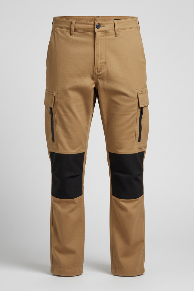 Pantalon Parachute Kaki Cargo Renforcé Homme - Toile - vue 2