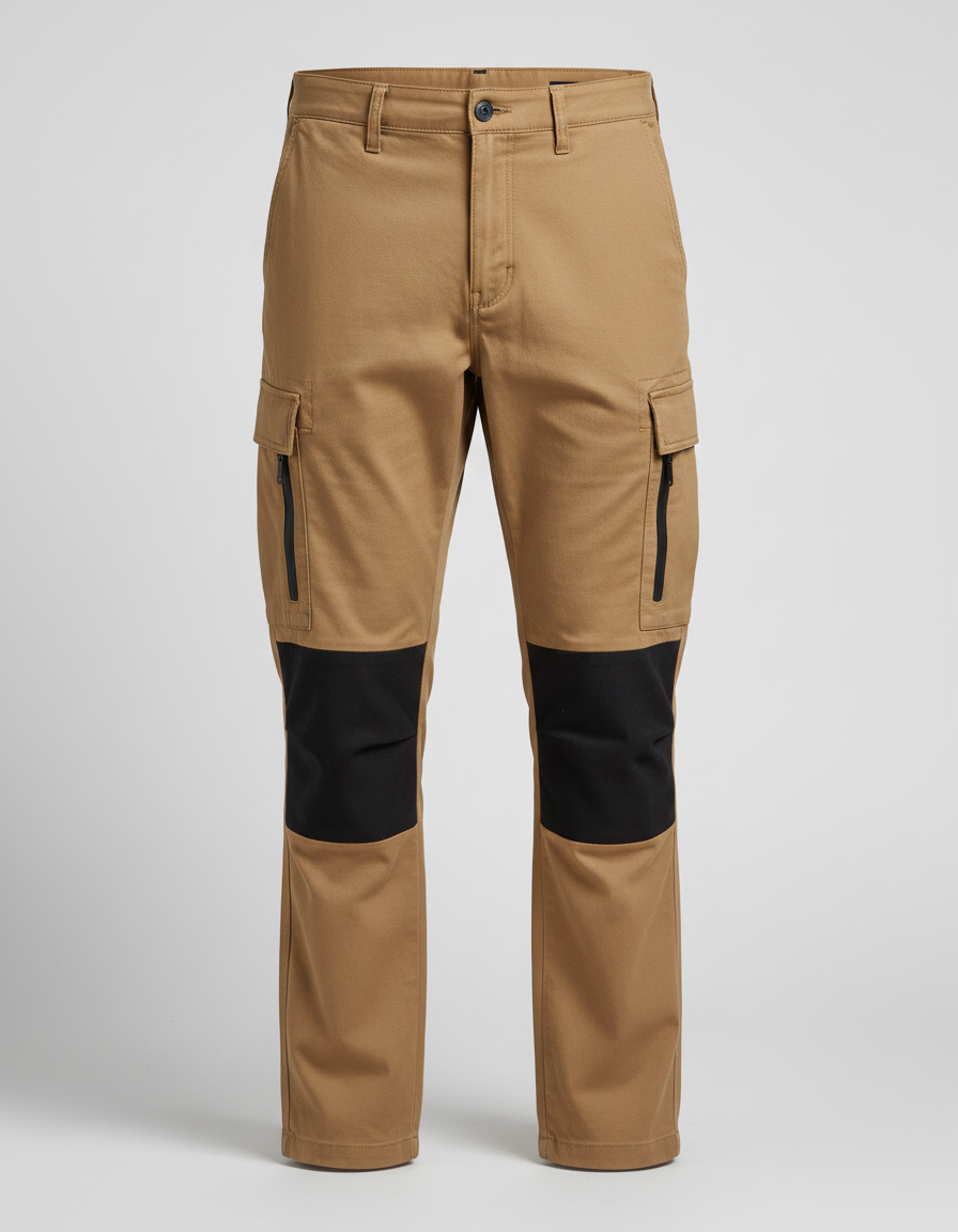 Pantalon Parachute Kaki Cargo Renforcé Homme - Toile - vue 2
