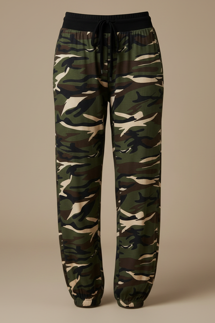 Pantalon Parachute Camouflage Ample Confortable Militaire Femme - Multicolore Viscose - vue 3