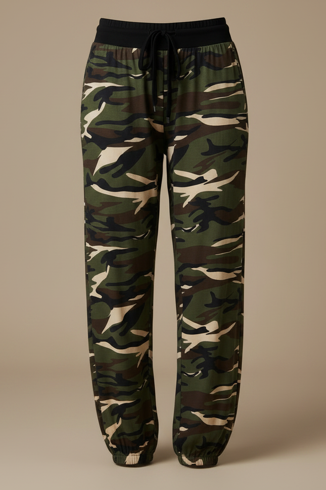 Pantalon Parachute Camouflage Ample Confortable Militaire Femme - Multicolore Viscose - vue 3