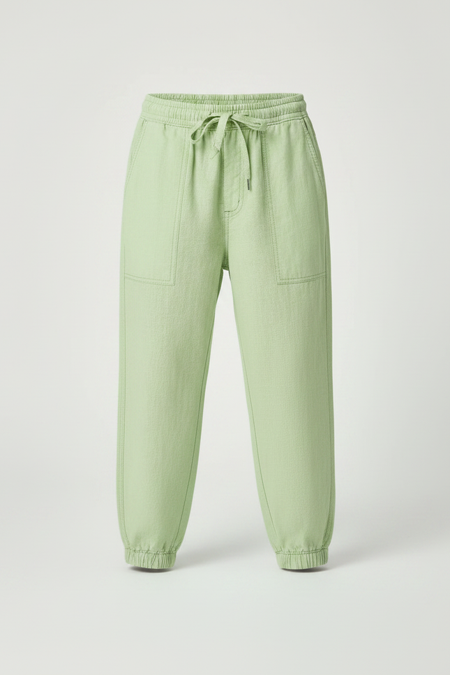 Pantalon Parachute Vert Lin Ample Enfant Sportswear - vue 3