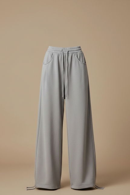 Pantalon Parachute Gris Ample Décontracté Large Femme - Molleton - vue 3