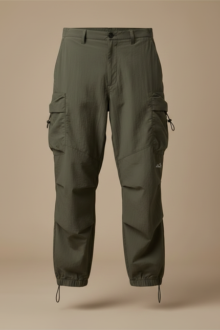 Pantalon Parachute Kaki Ample Fonctionnel Homme - Polyester - vue 3