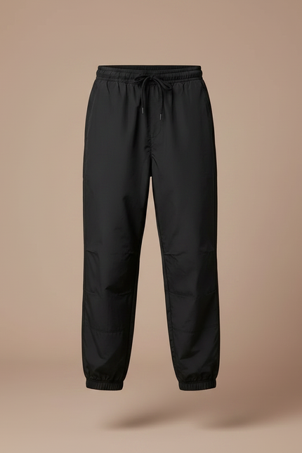 Pantalon Parachute Noir Ample Décontracté Unisexe - Polyester - vue 3