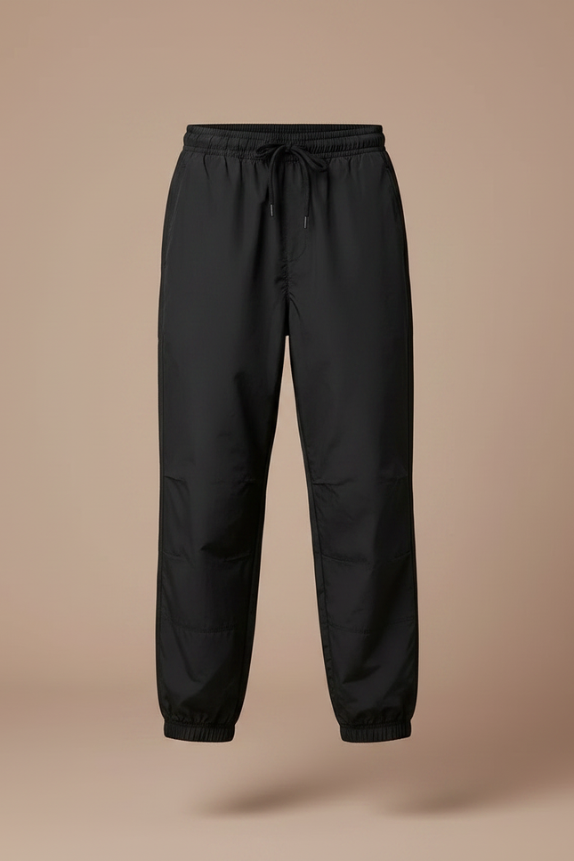 Pantalon Parachute Noir Ample Décontracté Unisexe - Polyester - vue 3